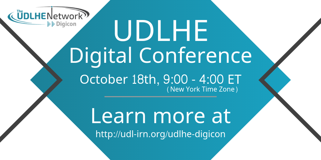 UDLHE DigiCon logo with date, time and website link for more information