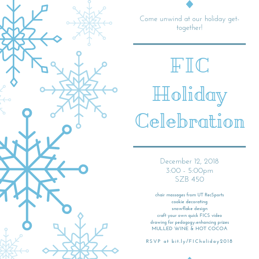 Faculty Innovation Center Holiday Party Dec. 12, 2018