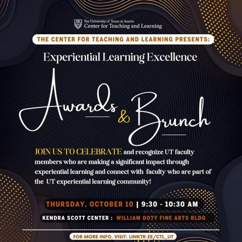 Graphic Event Flyer for Experiential Learning Excellence Awards and Brunch