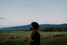 Man looking at the horizon