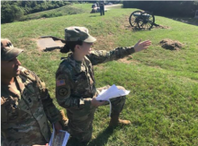 Cadet Kristen Moser teaches about a historical battle at the Vicksburg Staff Ride