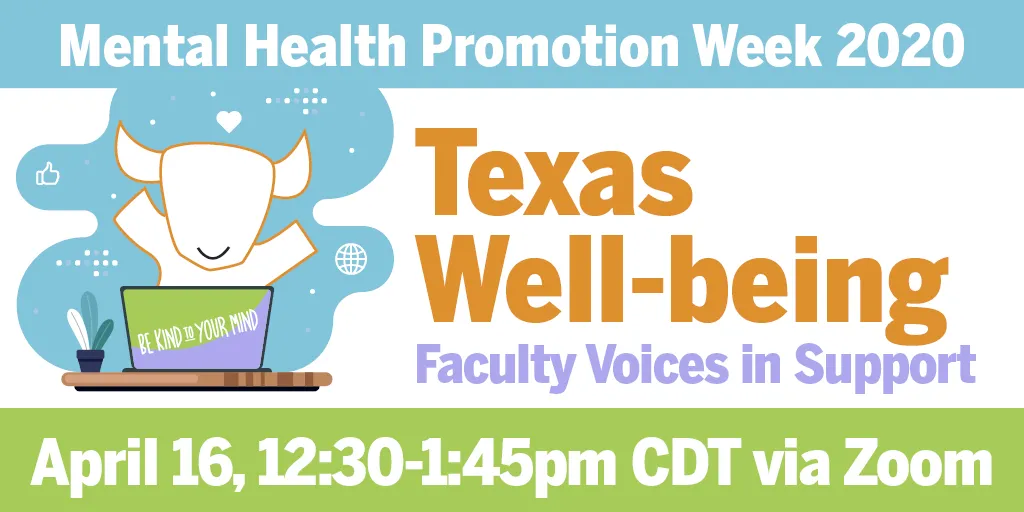 Faculty Panel announcement Texas Well-Being 