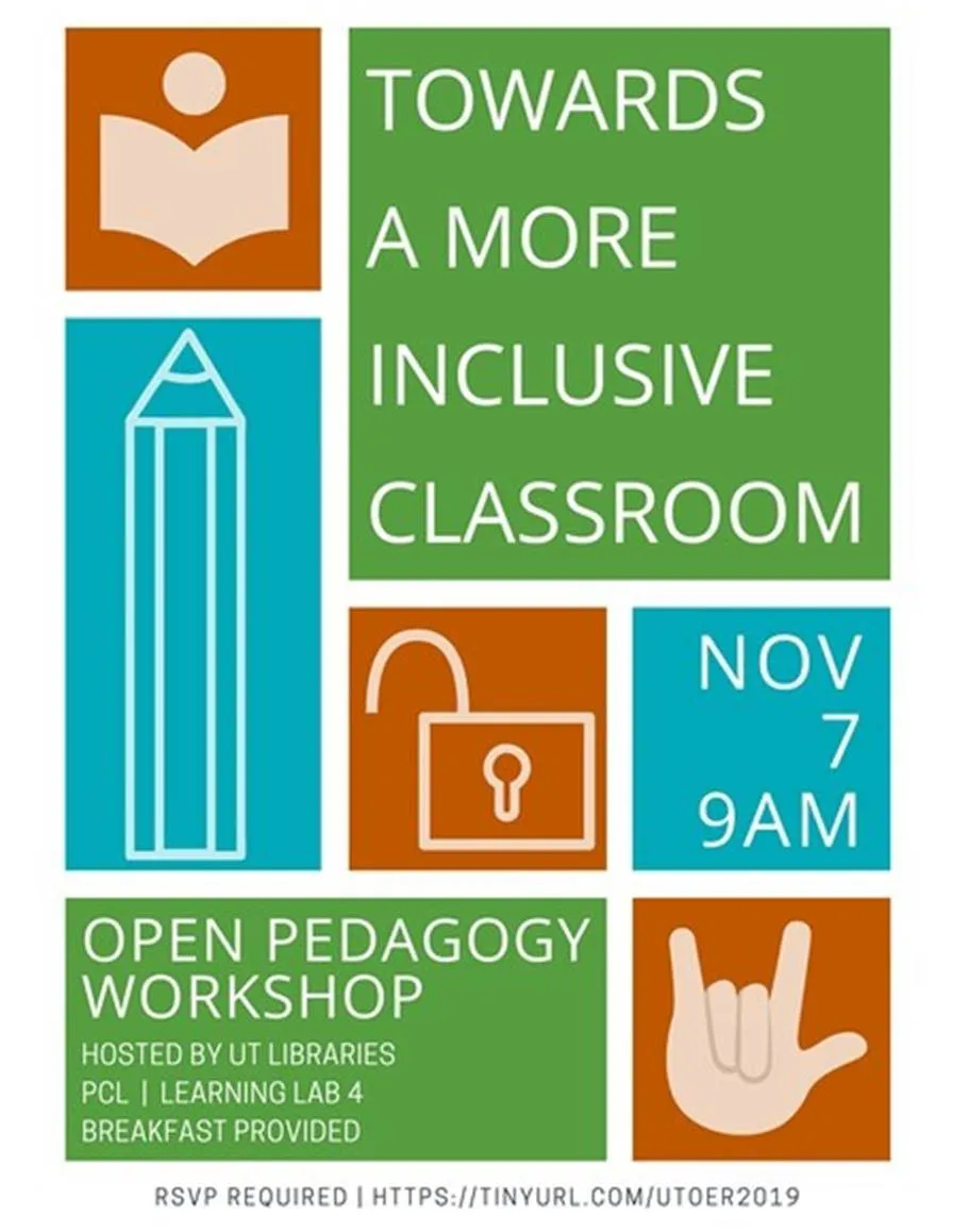 UT Libraries Flyer Open Pedagogy Nov. 7 2019