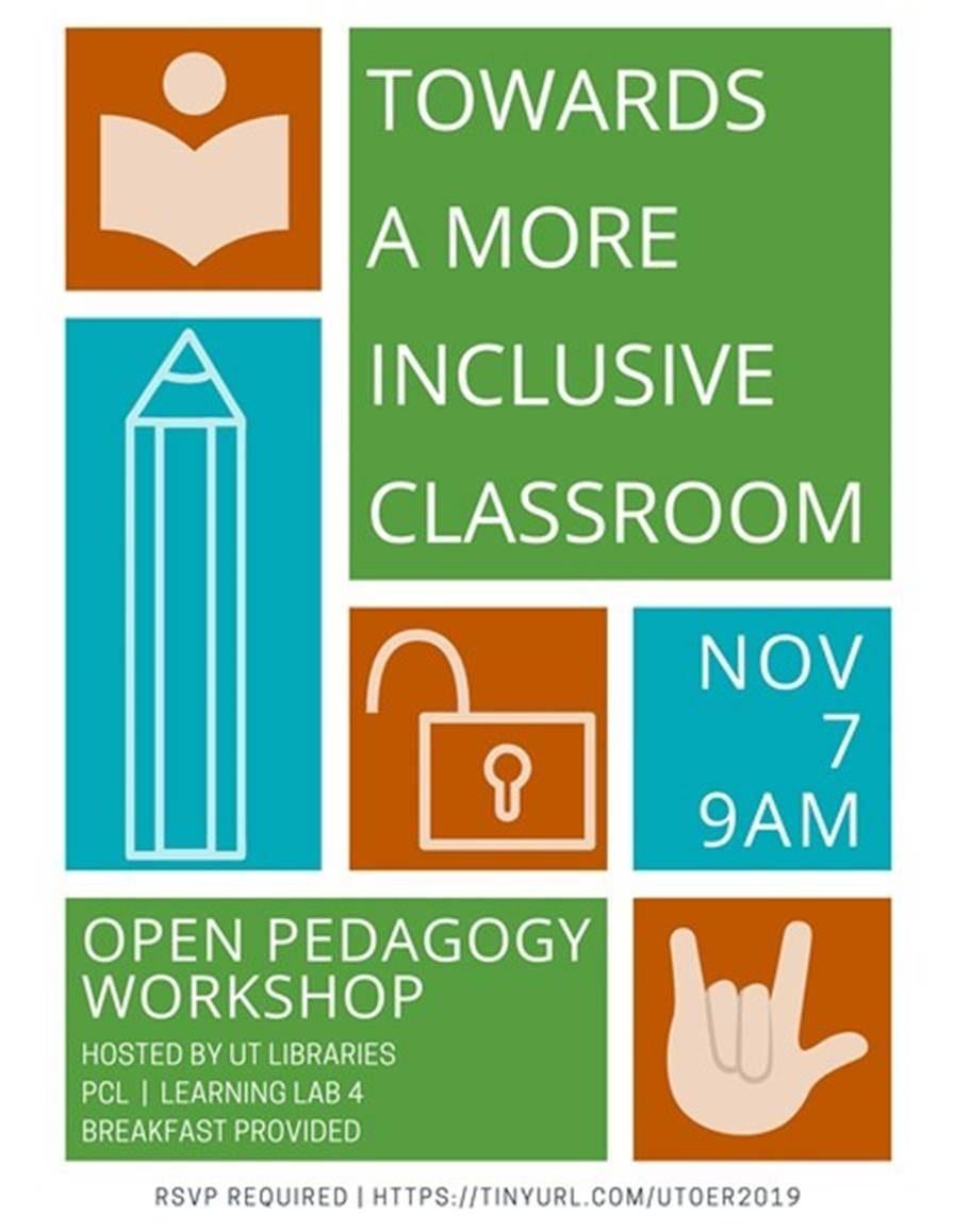 UT Libraries Flyer Open Pedagogy Nov. 7 2019