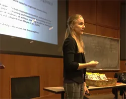 Adria Battaglia, FIC, leading a discussion
