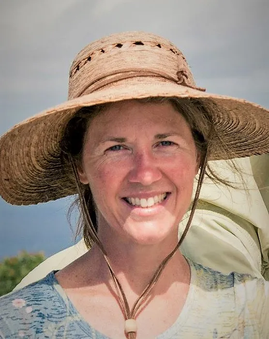 Mary Poteet, Geological Sciences Mary Poteet wearing a hat on a sunny day in Australia