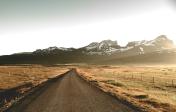 Road heading towards the mountains.