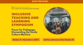 The Center for Teaching and Learning eagerly returns to our Inclusive Teaching and Learning Symposium where we invite you to Pause for Pedagogy. This year’s event will focus on promoting inclusive and transformative pedagogy through panels and communities of practice.