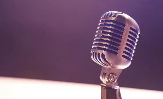 Closeup of microphone