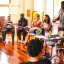 A student is leading a discussion during class.