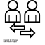 icon of two people exchanging feedback