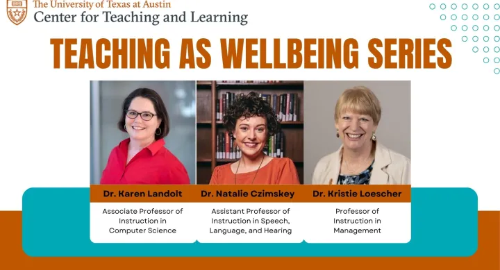 Teaching As Wellbeing Series. Three females side by side.
