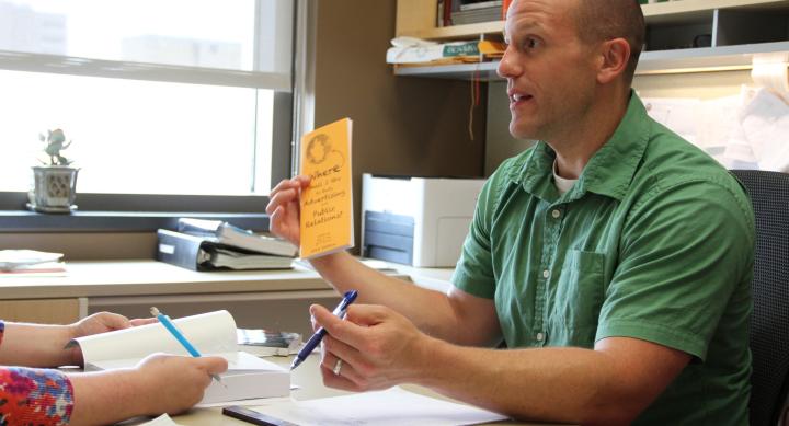 Mike Mackert with student