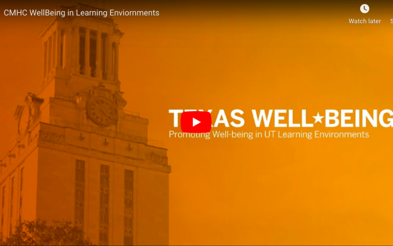 Screen-capture of CMHC's video on well-being in learning environments